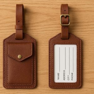 11 Premium Leather Luggage Tags Privacy Cover ID Identification Label Durable Suitcase Baggage Finder For Travel Flight Cruise Bags