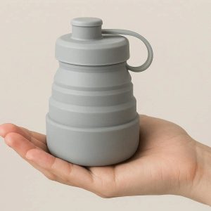 2 Portable Folding Water Cup Food Grade Silicone Leakproof Travel Bottle Lightweight Reusable Drinkware For Gym Running Cycling